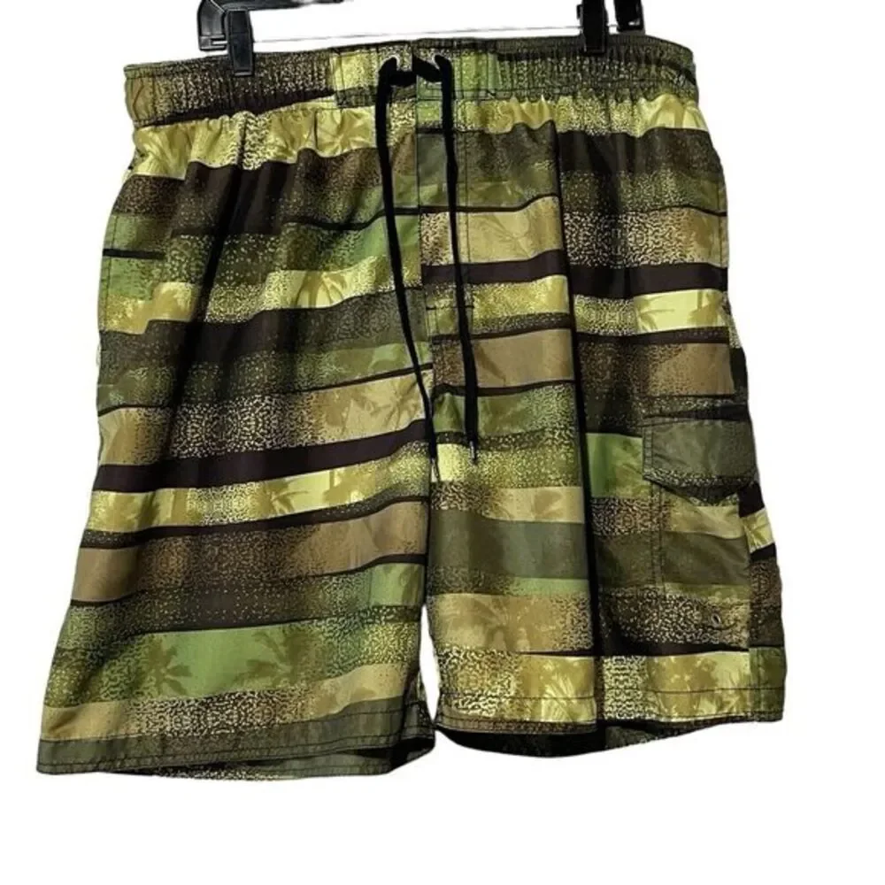 Sonoma Swimming Trunks Men's Size XXL Green Tropical Board Shorts Surfing Water